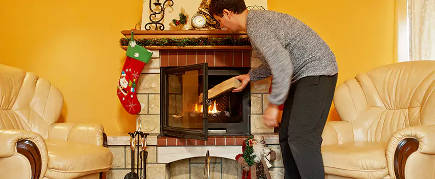 Rusted Metal Fireplace Restoration in Carlsbad, California